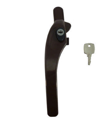 Sealco Timber Cockspur Window Handle Locking Brown Left Hand