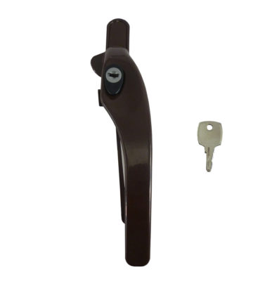 Sealco Timber Cockspur Window Handle Locking Brown Right Hand