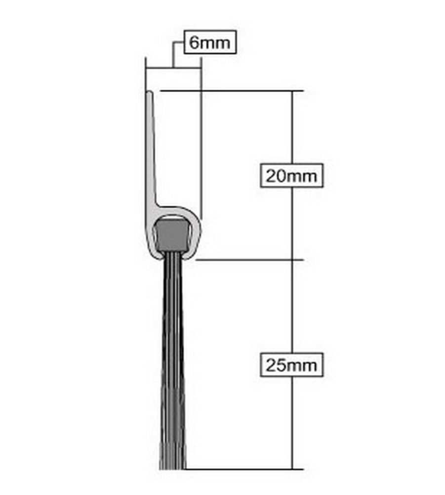 Brushstrip 914mm White PVC 02SG020 - Image 3