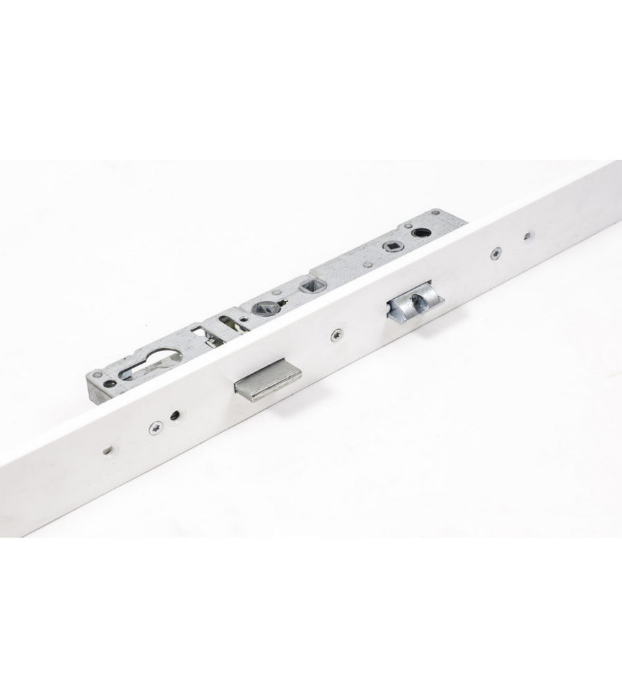 Lockmaster PL80 2 Hook Door Lock 35mm Backset 92mm Centre White Faceplate 44mm Wrap Round - Image 2