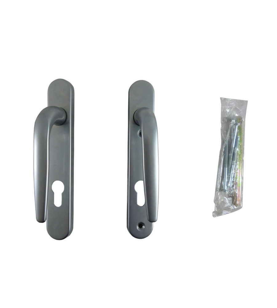 Trojan Hardware Sparta Short Backplate Satin Silver Door Handle - Image 3