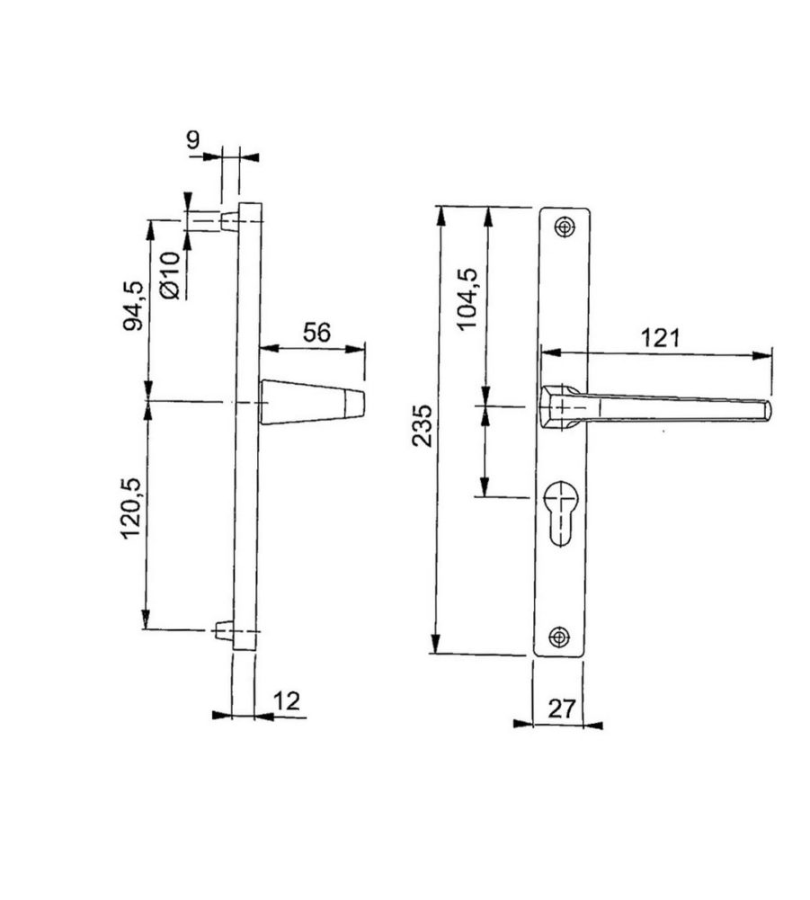 Hoppe White 48mm Centre Euro Profile Door Handle - Image 5