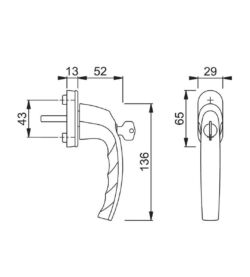 Hoppe Atlanta Tilt Before Turn Locking F49 Pol Chrome 38mm Spindle Window Handle - Image 4