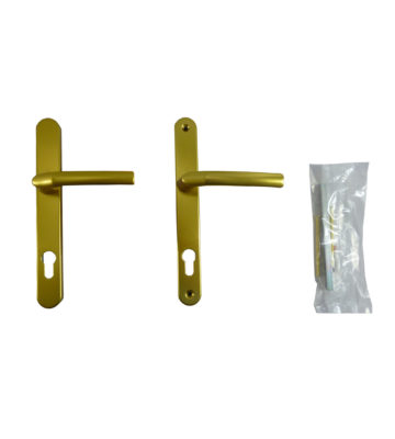 Hoppe Birmingham Long Backplate 3810N F3 Matt Gold 92mm PZ, 215mm Centres Door Handle