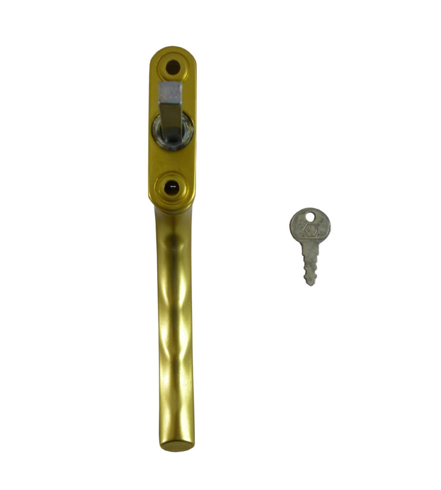 Hoppe Tokyo Inline F3 Matt Gold Locking 40mm Spindle Window Handle - Image 3