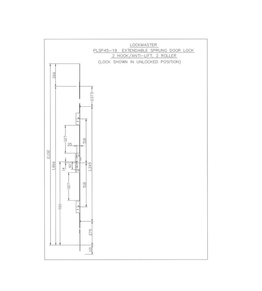 Lockmaster 2 Hook Anti Lift/2 Roller Silver PLSP45-19 - Image 3