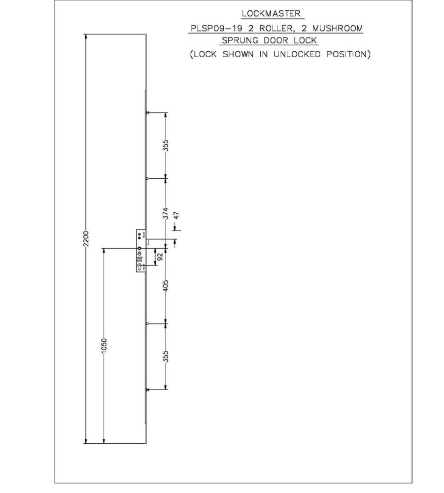 Lockmaster 4 Roller Door Lock 35mm backset 92mm centre PLSP10 - Image 4