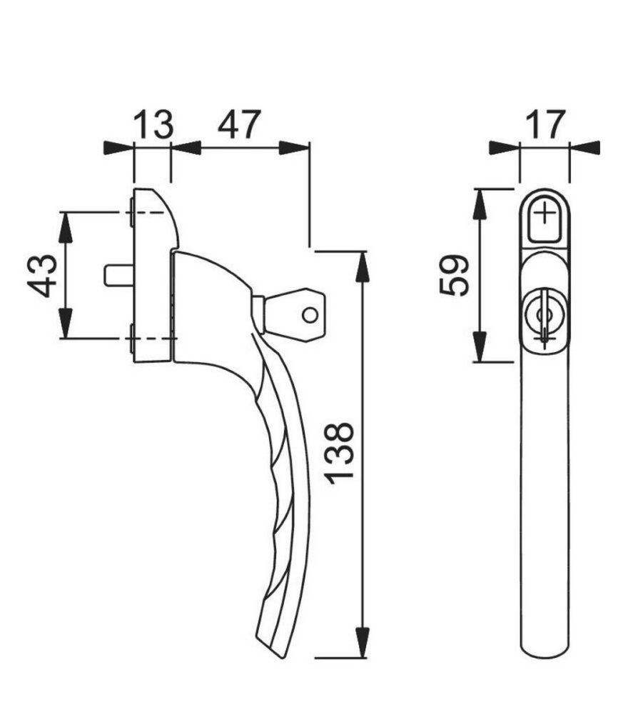 Hoppe Tokyo Inline F3 Matt Gold Locking 40mm Spindle Window Handle - Image 4