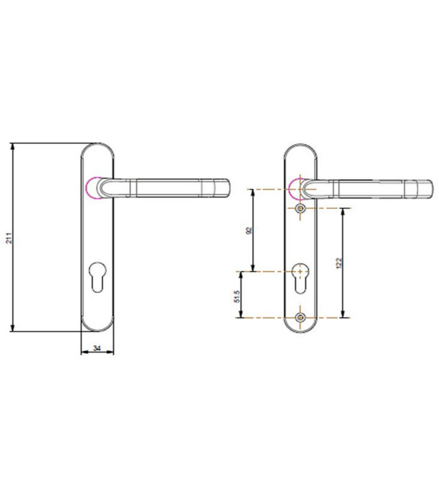 Trojan Hardware Sparta Short Backplate Polished Gold Door Handle - Image 4