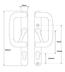 Trojan Patio Handle Chrome - Image 3