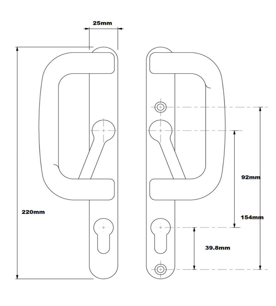 Trojan Patio Handle Chrome - Image 3