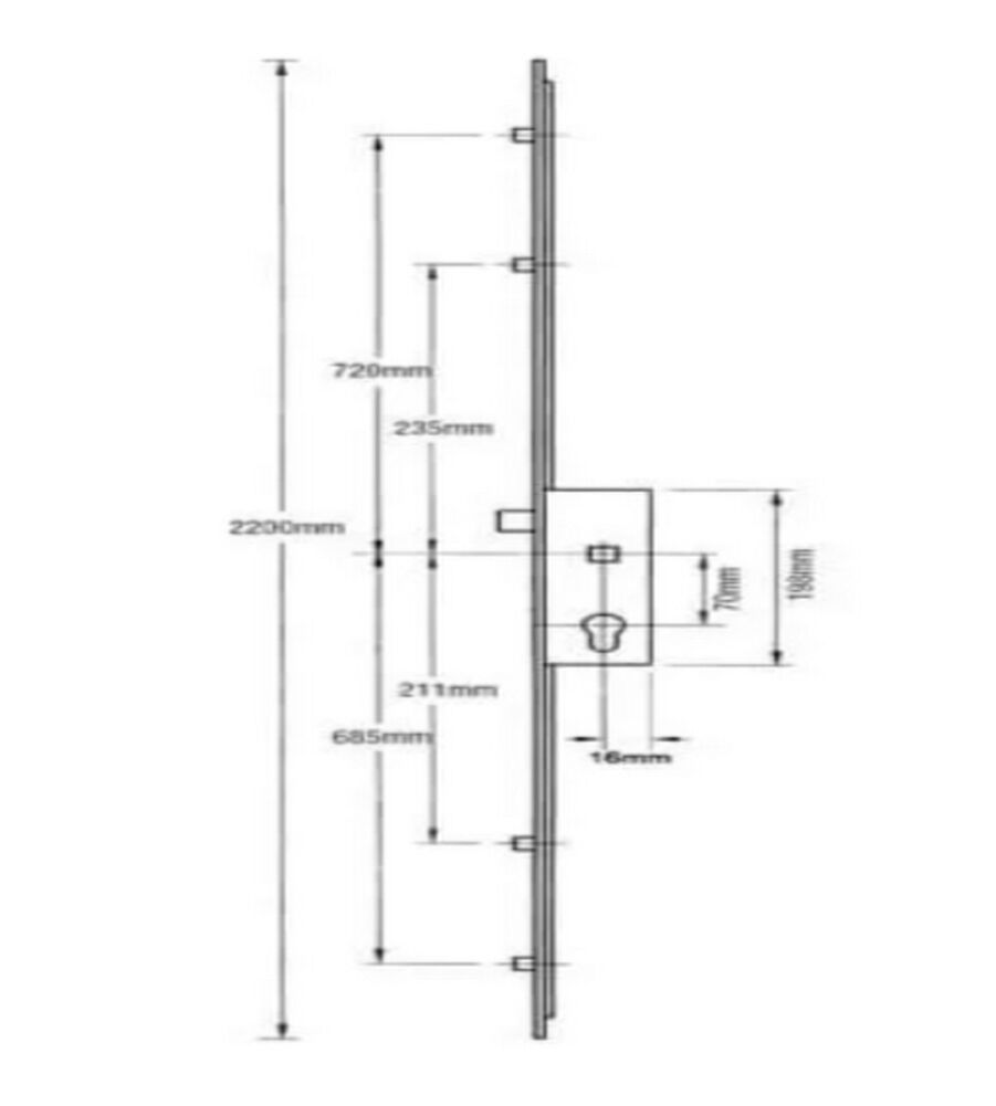 Ferco 4 Roller 35mm Backset 70mm Centre Door Lock - Image 4