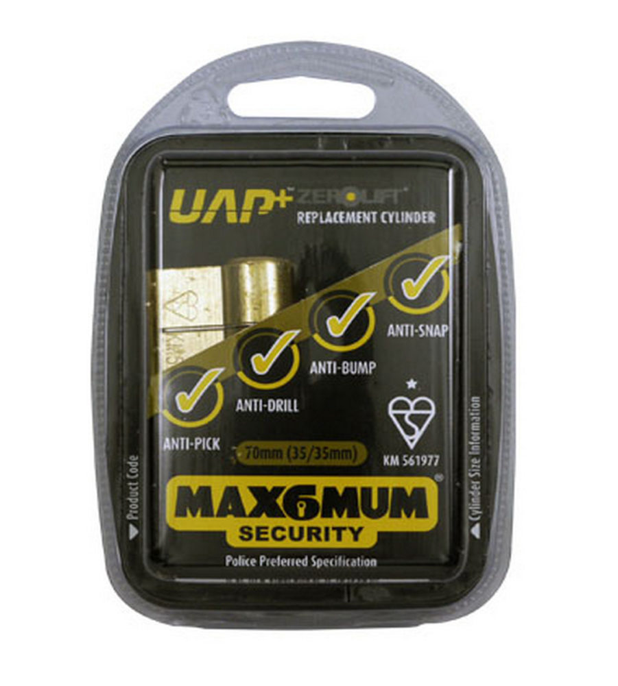 UAP Anti Snap Keyed Alike 50/50 (100mm Overall) Euro Profile Brass Cylinder (pair) - Image 3