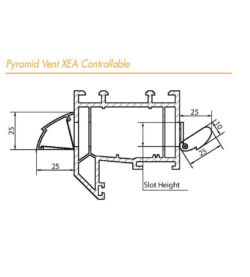 Aluminium Pyramid Window Slotvent 410mm Long - White - Image 3