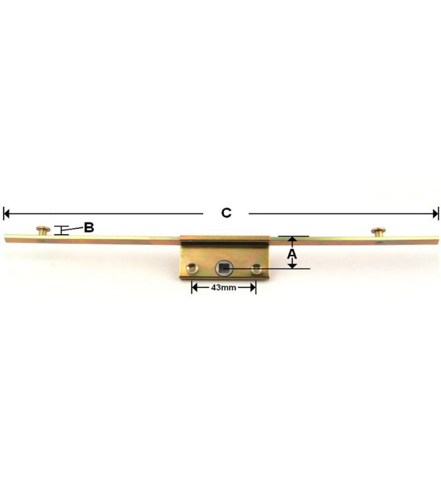 Maco Offset Locking Window Espagnolette 25mm Backset 7.7mm Cams 1200mm Long - Image 2