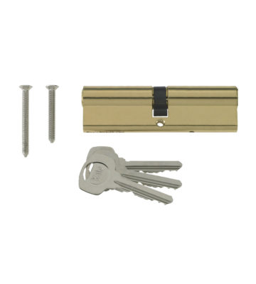 Yale 6 Pin Euro Profile Cylinder Lock Brass 35/35 (70mm) c/w 3 Keys