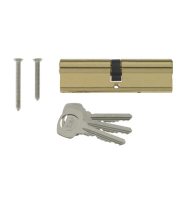Yale 6 Pin Euro Profile Cylinder Lock Brass 35/45 (80mm) c/w 3 Keys