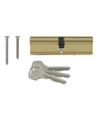 Yale 6 Pin Euro Profile Cylinder Lock Brass 40/40 (80mm) c/w 3 Keys