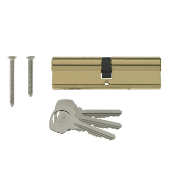 Yale 6 Pin Euro Profile Cylinder Lock Brass 40/45 (85mm) C/w 3 Keys