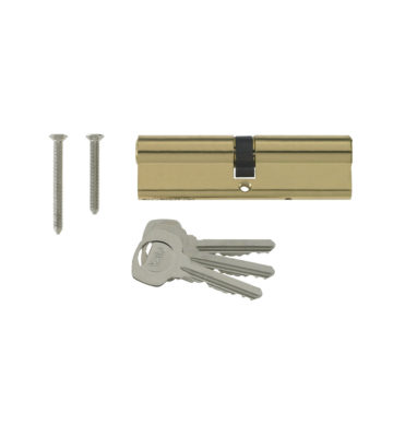 Yale 6 Pin Euro Profile Cylinder Lock Brass 45/55 (100mm) c/w 3 Keys