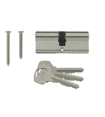 Yale 6 Pin Euro Profile Cylinder Lock Nickle 35/35 (70mm) c/w 3 Keys