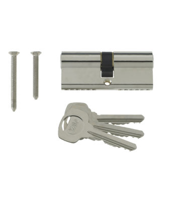 Yale 6 Pin Euro Profile Cylinder Lock Nickle 35/55 (90mm) c/w 3 Keys