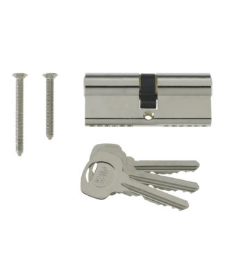 Yale 6 Pin Euro Profile Cylinder Lock Nickle 40/40 (80mm) c/w 3 Keys