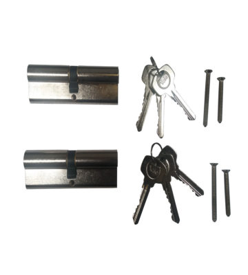 Yale 6 Pin Euro Profile Cylinder Lock Nickle 45/55 (100mm) Keyed Alike In Pairs C/w 6 Keys