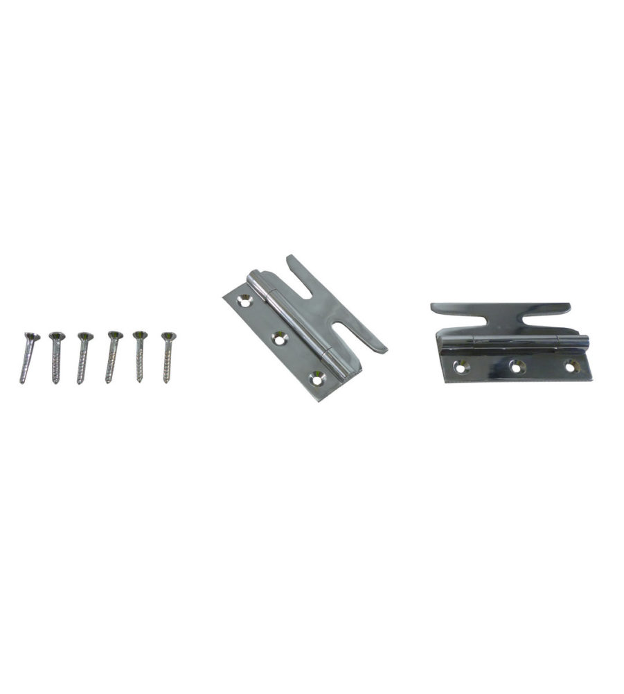 189 Solid Brass Simplex Hinges (pair) Polished Chrome Plated - Image 3