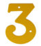 2'' Gold Anodised Numeral 3