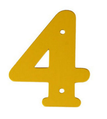 2” Gold Anodised Numeral 4