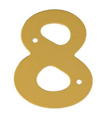 2” Gold Anodised Numeral 8