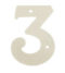 2'' Silver Satin Anodised Numeral 3