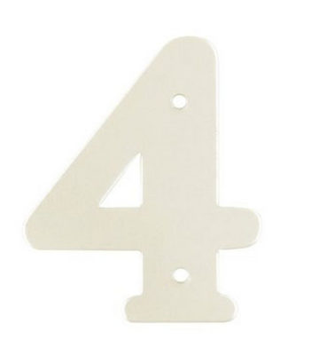 2” Silver Satin Anodised Numeral 4