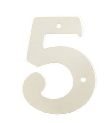 2” Silver Satin Anodised Numeral 5