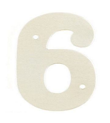 2” Silver Satin Anodised Numeral 6
