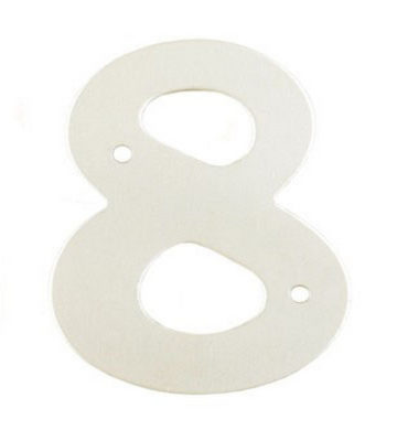 2” Silver Satin Anodised Numeral 8