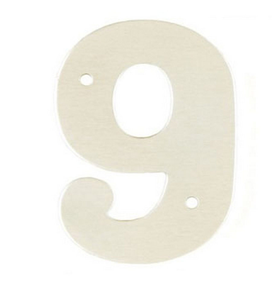 2'' Silver Satin Anodised Numeral 9