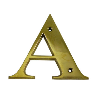3” Brass Letter A