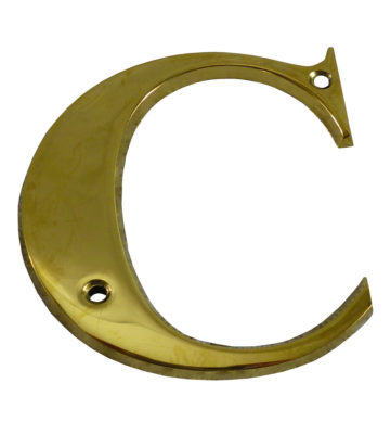 3” Brass Letter C