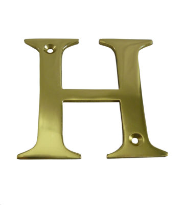 3” Brass Letter H