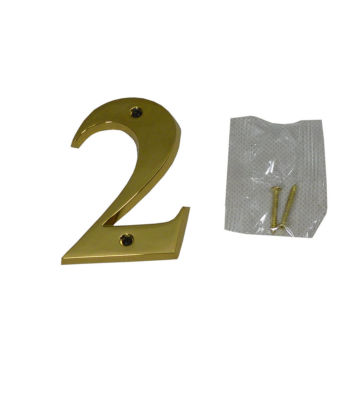 3” Brass Door Numeral 2