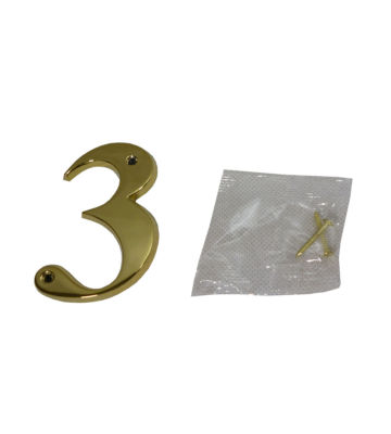 3” Brass Door Numeral 3