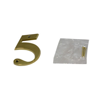 3” Brass Door Numeral 5