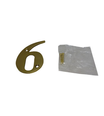 3” Brass Door Numeral 6