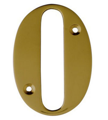 3” Brass Door Numeral 0