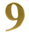 3'' Brass Door Numeral 9