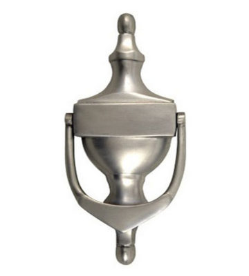 6” Victorian Urn Door Knocker Satin Silver Anodised