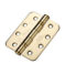 Ball Bearing Door Hinge Grade 13  102 x 76 x 3 PVD Brass Radius End (Pair)