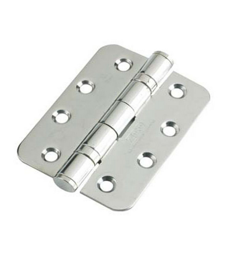 Ball Bearing Door Hinge Grade 13  102 x 76 x 3 Polished Stainless Steel Radius End (Pair)